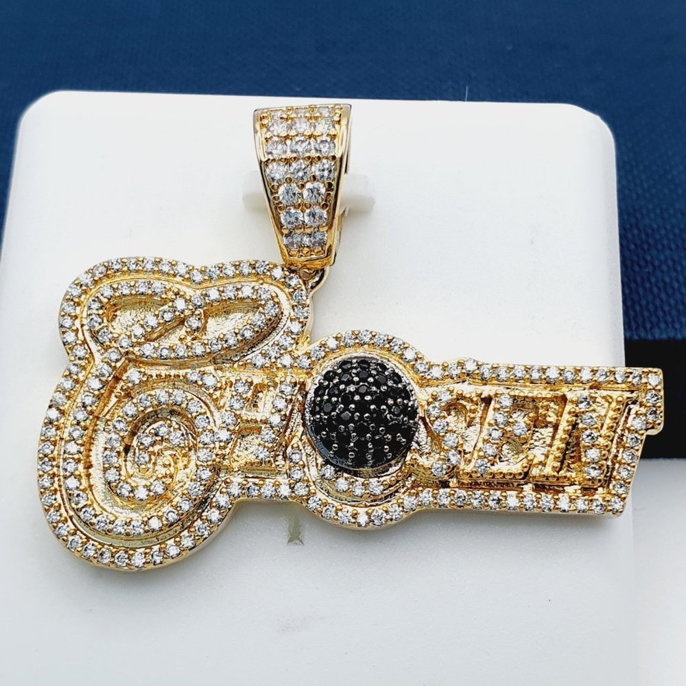 "14K Gold Plated Cubic Zircon Pendant, INUS1BR232